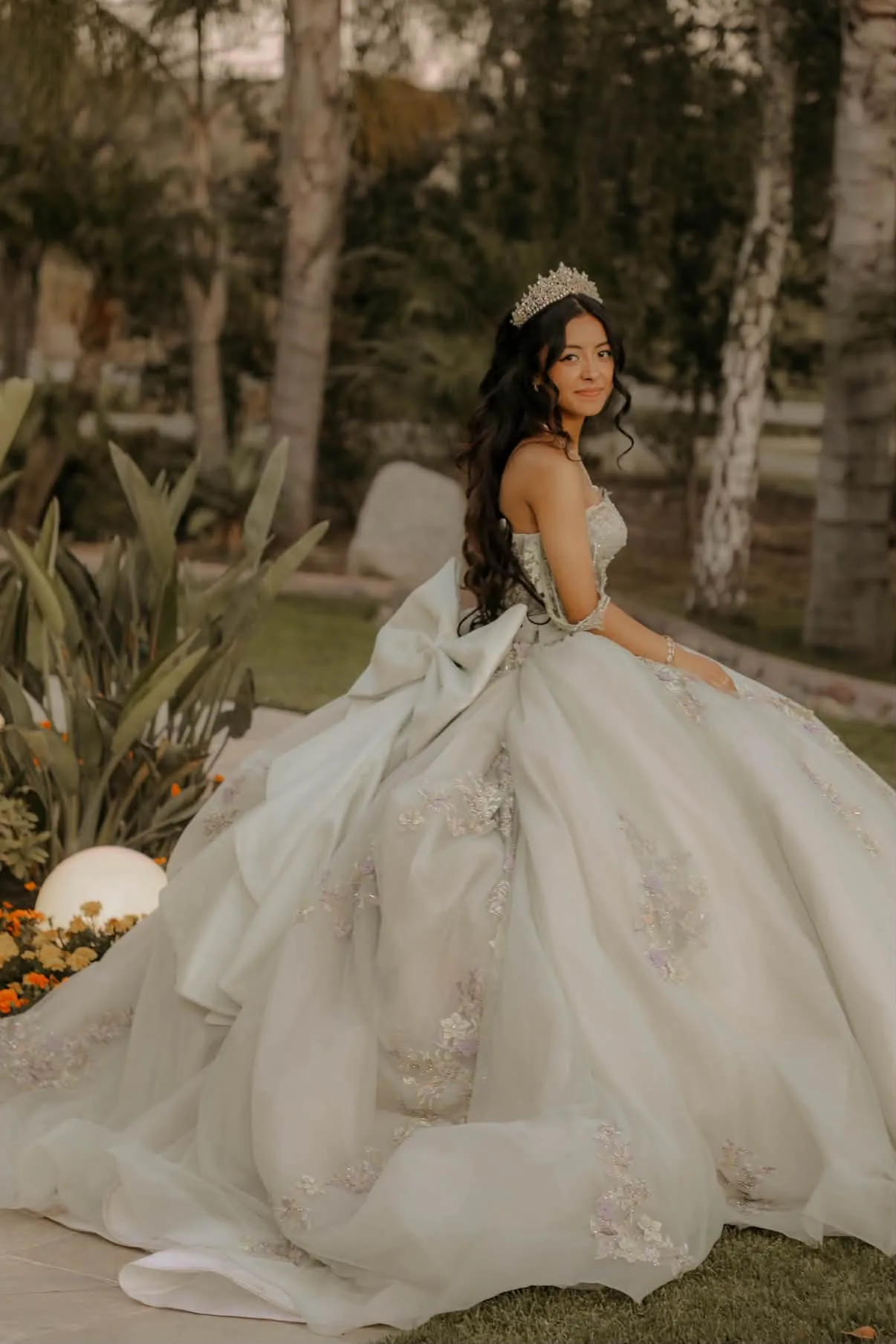 Quinceañera — Mint ballgown portrait